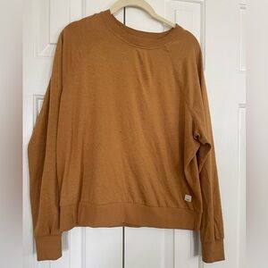 Vuori Halo crew in a mustard color, medium